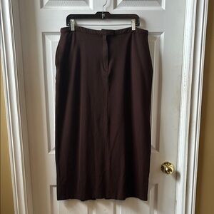 Valerie Stevens Classic Brown Midi Pencil Skirt